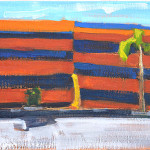 Four Landscape Interventions: Termite Tented Motel in Mission Valley. 5x7" oil on linen